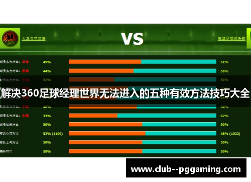 解决360足球经理世界无法进入的五种有效方法技巧大全